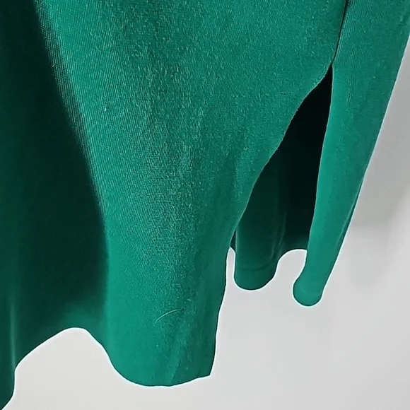 Ann Taylor Green Knee Length Duster Sweater w Rolled Sleeves+Side Slits - Picture 13 of 17